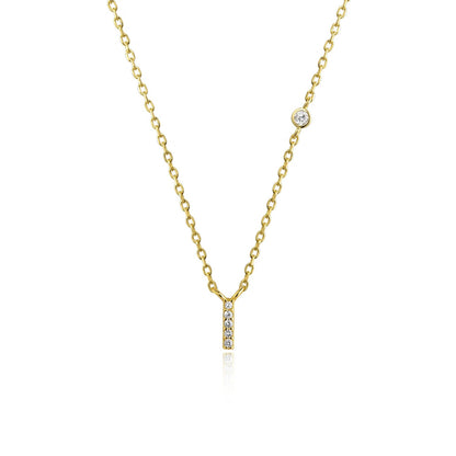 925 Sterling Silver Gold Small 26 Letters A - Z Zircon CZ Pendant Monogram Necklace Me 2020 Initial Alphabet M A Jewelry - LEIDAI