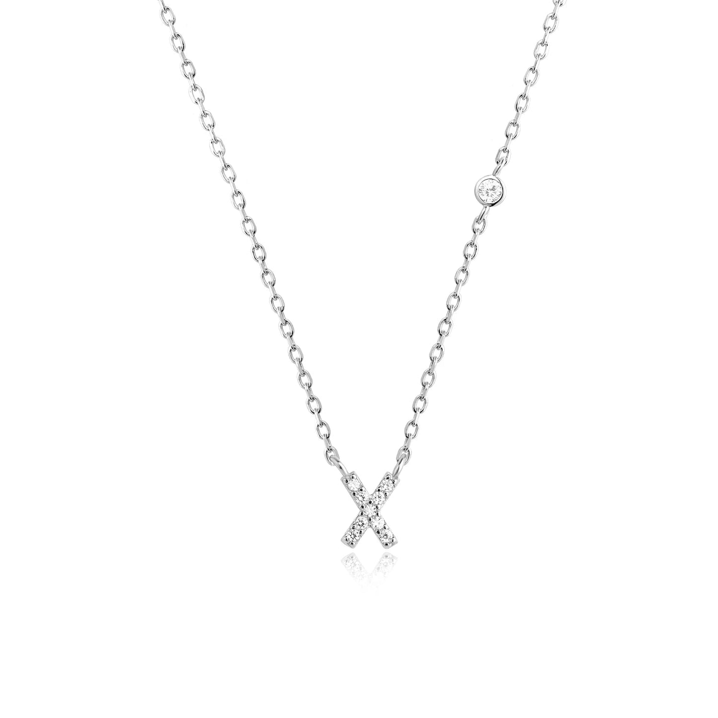 925 Sterling Silver Gold Small 26 Letters A - Z Zircon CZ Pendant Monogram Necklace Me 2020 Initial Alphabet M A Jewelry - LEIDAI