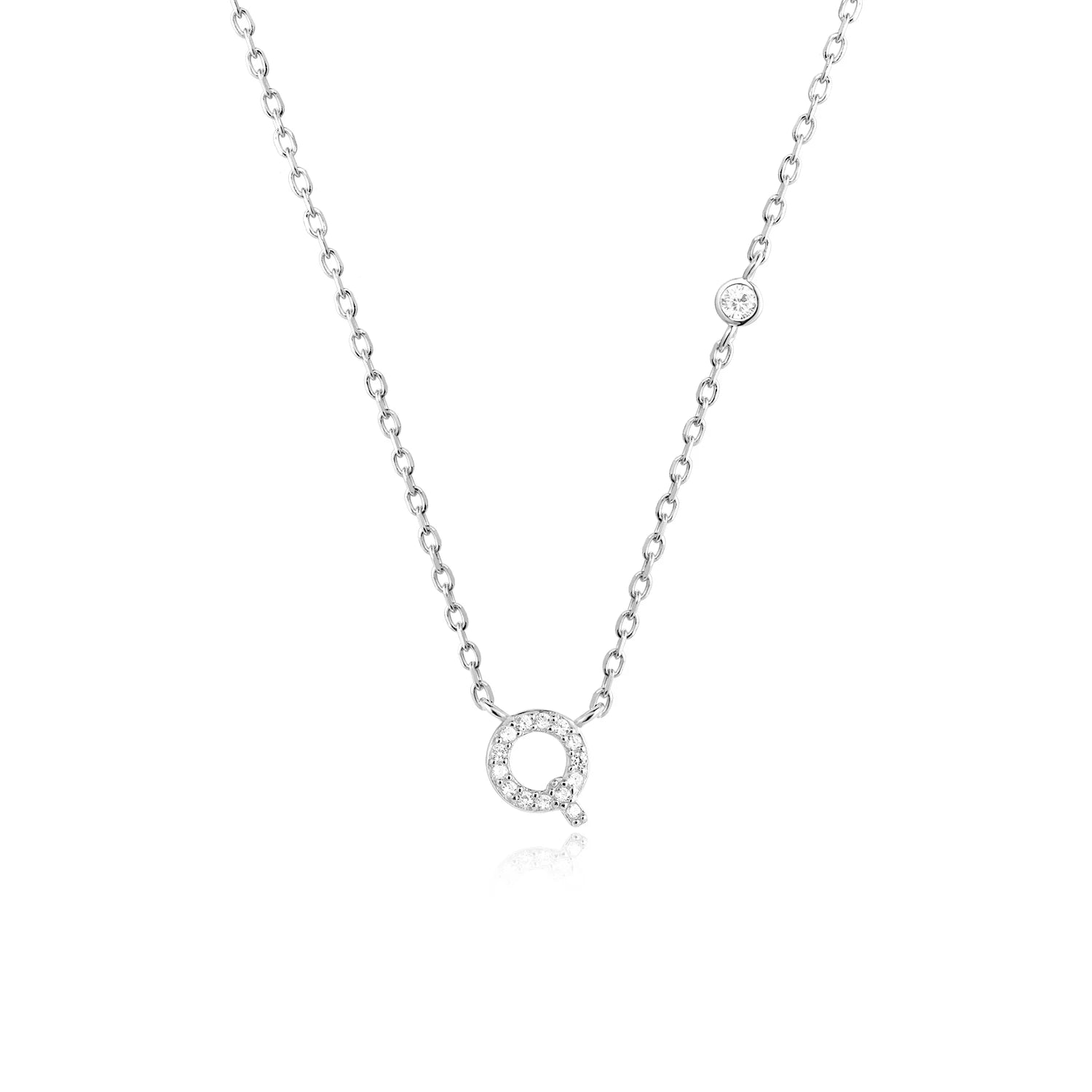 925 Sterling Silver Gold Small 26 Letters A - Z Zircon CZ Pendant Monogram Necklace Me 2020 Initial Alphabet M A Jewelry - LEIDAI