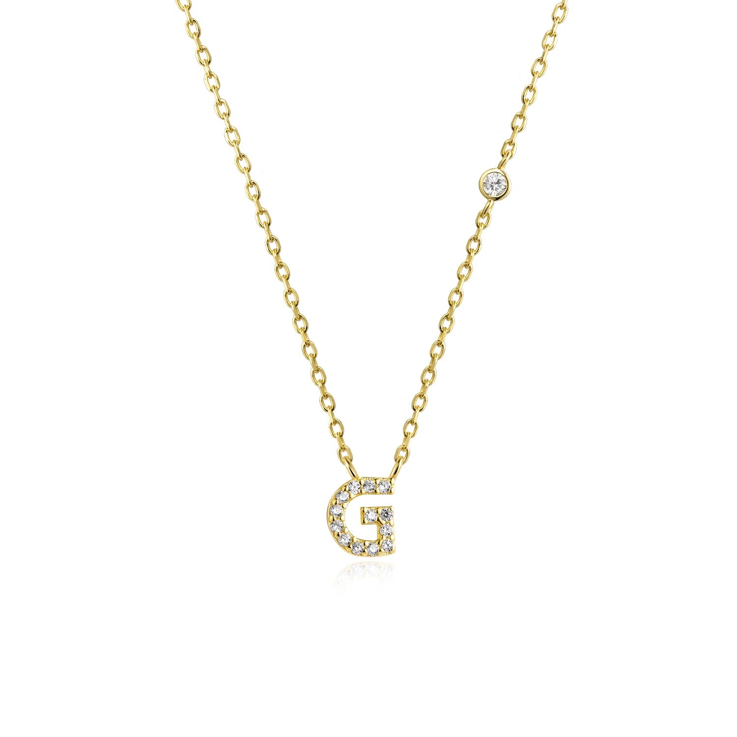 925 Sterling Silver Gold Small 26 Letters A - Z Zircon CZ Pendant Monogram Necklace Me 2020 Initial Alphabet M A Jewelry - LEIDAI