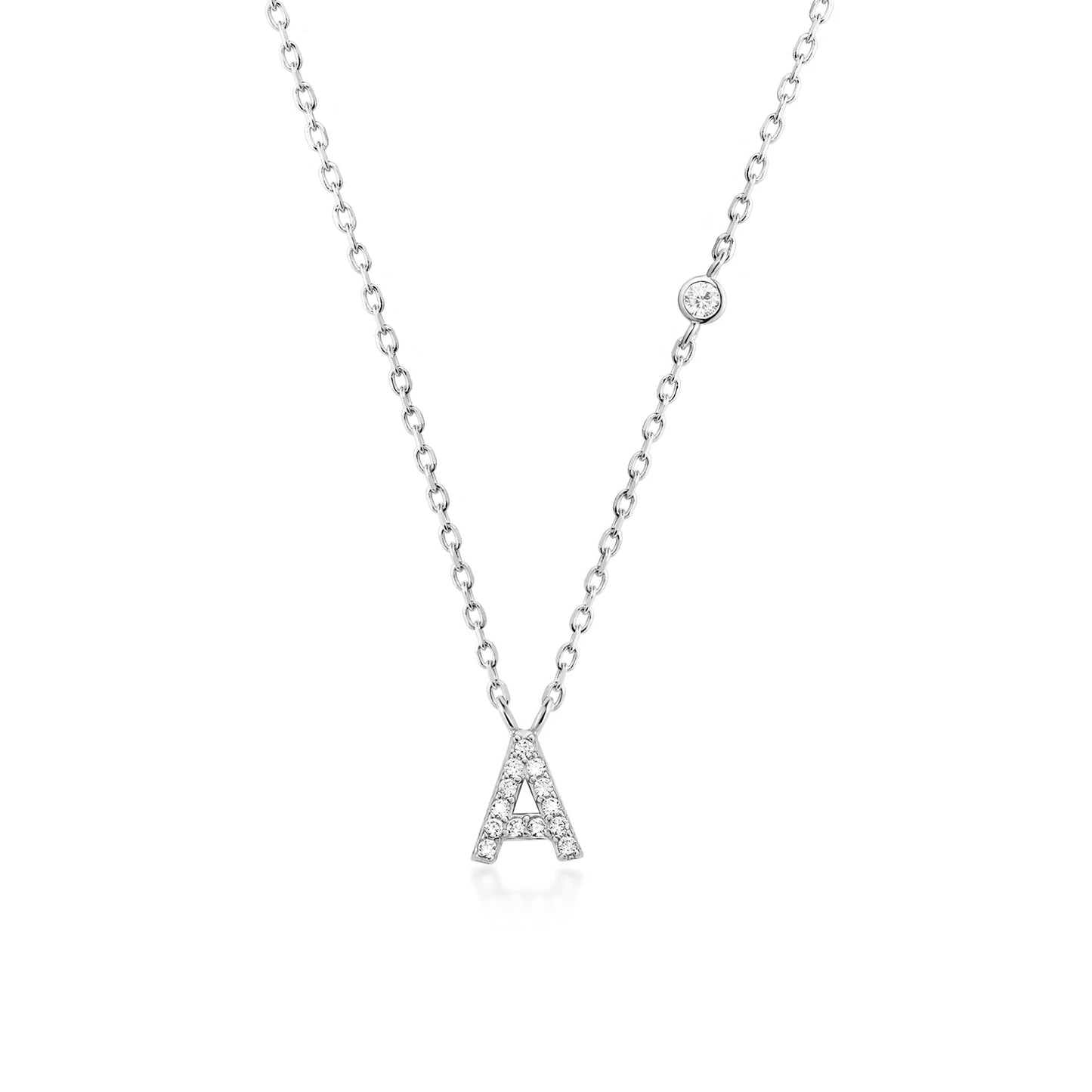 925 Sterling Silver Gold Small 26 Letters A - Z Zircon CZ Pendant Monogram Necklace Me 2020 Initial Alphabet M A Jewelry - LEIDAI