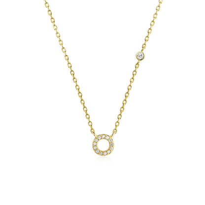 925 Sterling Silver Gold Small 26 Letters A - Z Zircon CZ Pendant Monogram Necklace Me 2020 Initial Alphabet M A Jewelry - LEIDAI