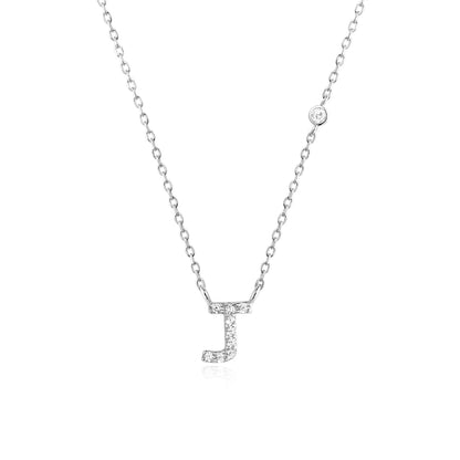 925 Sterling Silver Gold Small 26 Letters A - Z Zircon CZ Pendant Monogram Necklace Me 2020 Initial Alphabet M A Jewelry - LEIDAI