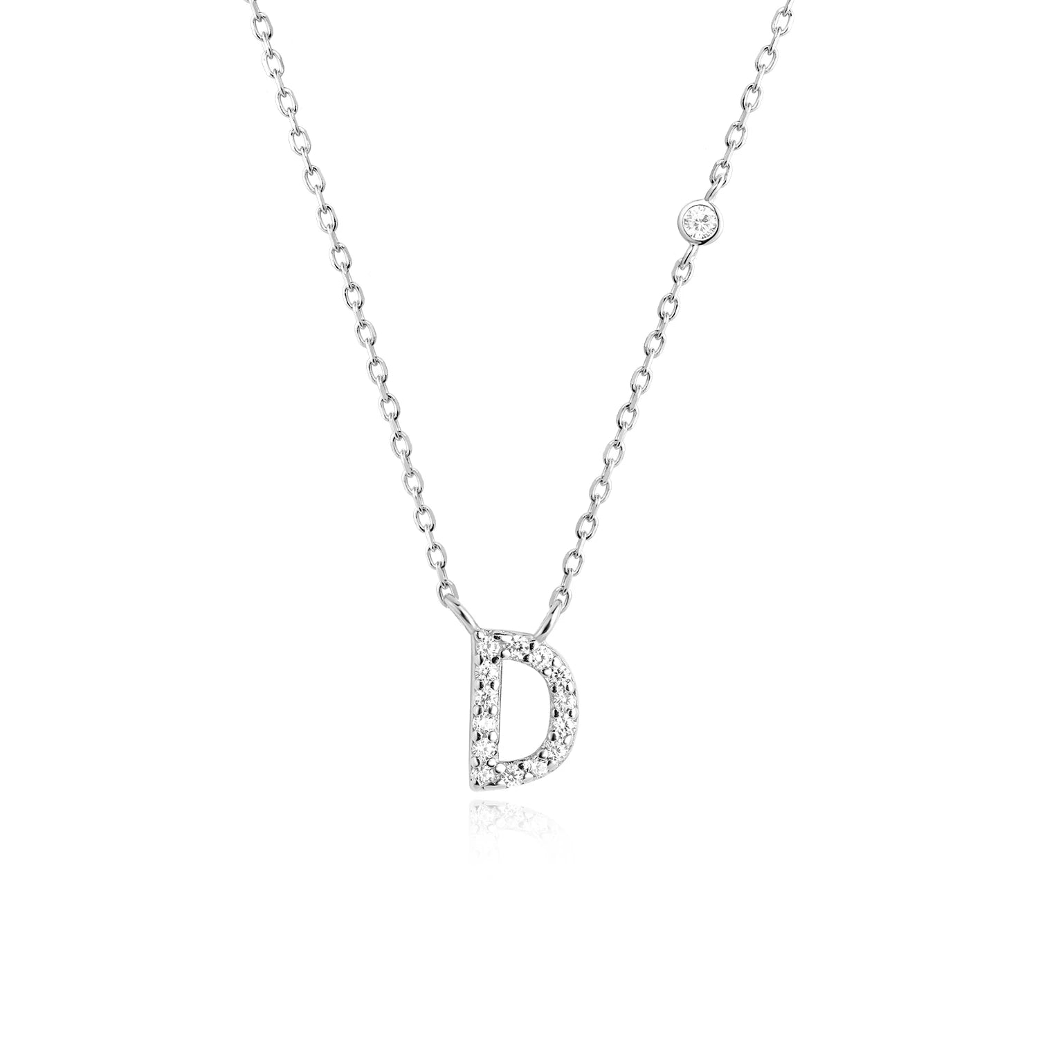 925 Sterling Silver Gold Small 26 Letters A - Z Zircon CZ Pendant Monogram Necklace Me 2020 Initial Alphabet M A Jewelry - LEIDAI