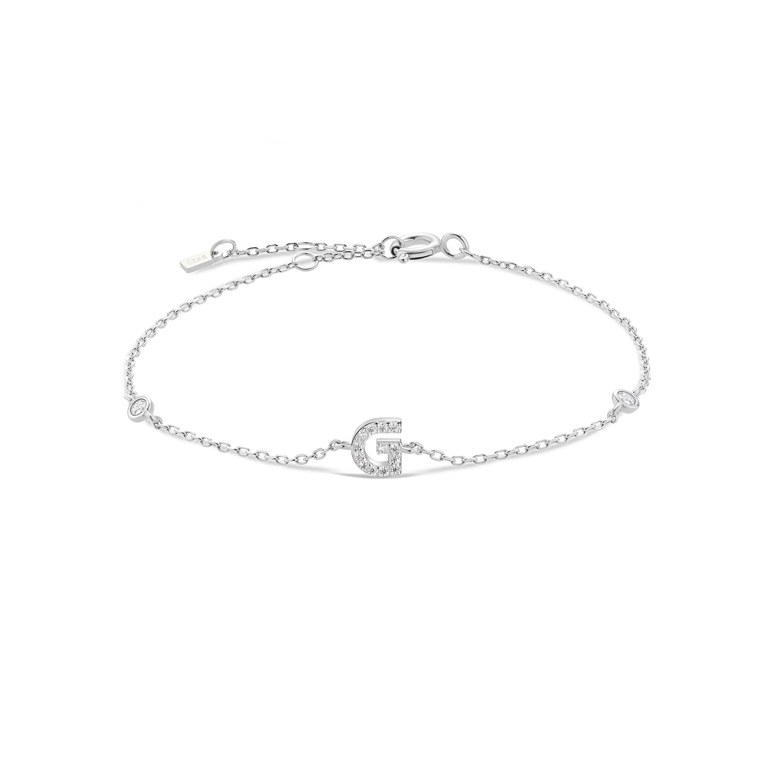 925 Sterling Silver Initial 26 Letters Alphabet Monogram Gold Name Bracelet Crystal CZ Zircon 2021 Fashionable Jewelry - LEIDAI