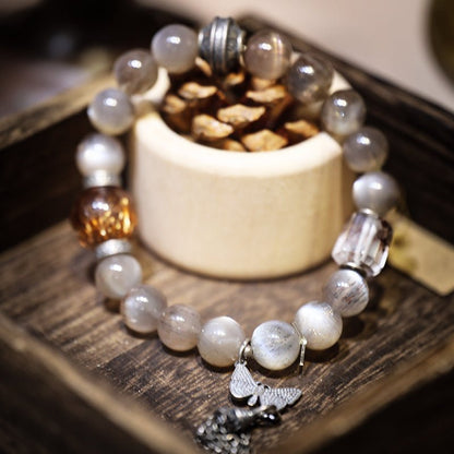 Absorb wealth, black backbone, gold ghost bracelet| Bless Jade - LEIDAI