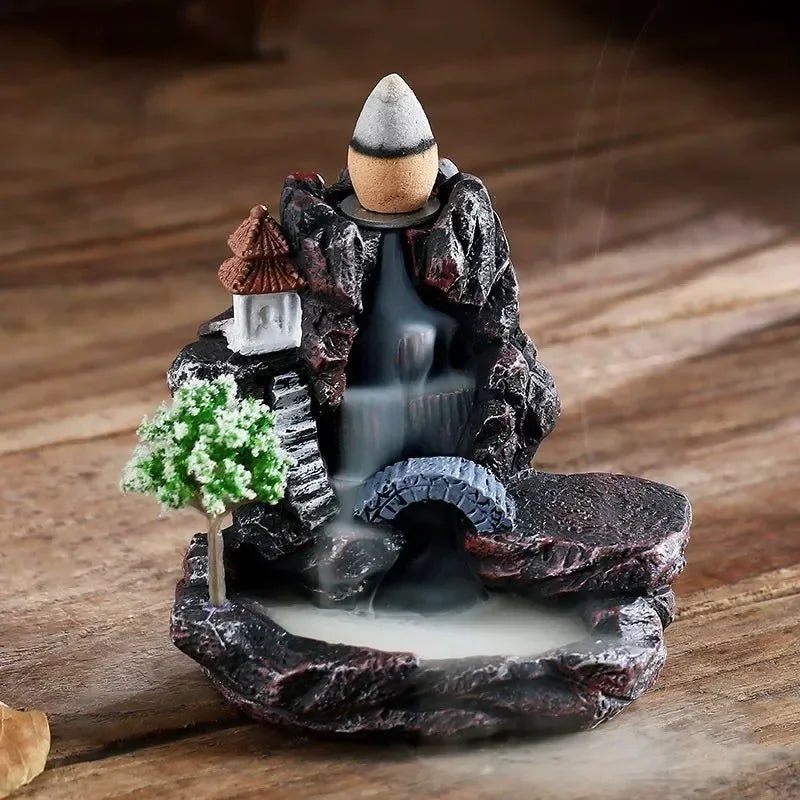 Backflow Incense Holder Waterfall Incense Burner Home Decor Aromatherapy Ornament Incense Cones with Backflow Incense Cones - LEIDAI