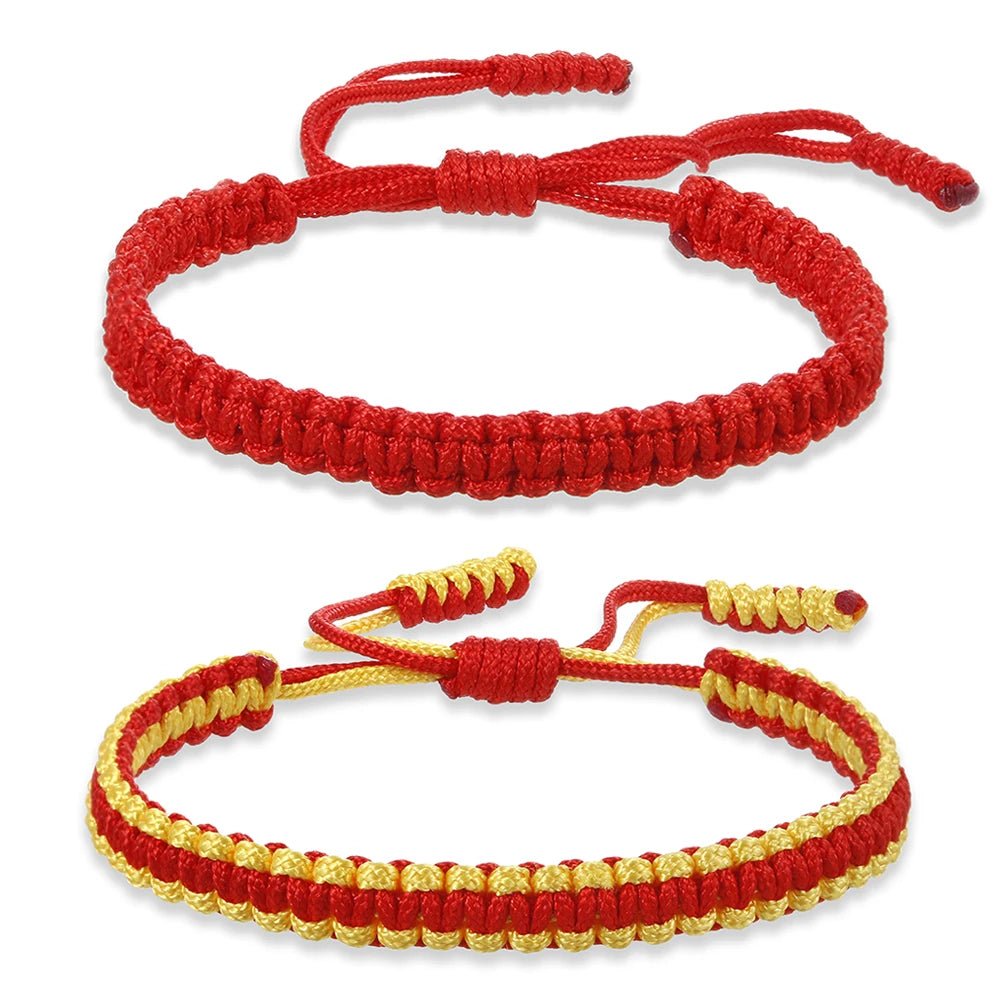 Braided Red String Bracelets & Bangles Tibetan Buddhist Adjustable Knot Handmade Bracelet Wrist Jewelry Gifts For Love Good Luck - LEIDAI