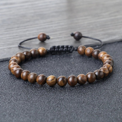 Buddha 6/8/10mm Wooden Beads Vintage Handmade Bracelets Prayer Black Rosewood Bracelet Men Women Yoga Meditation Pulsera Jewelry - LEIDAI
