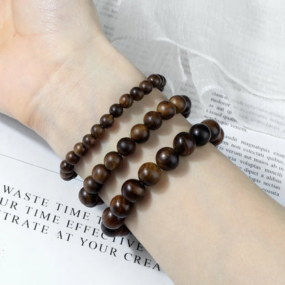 Buddha 6/8/10mm Wooden Beads Vintage Handmade Bracelets Prayer Black Rosewood Bracelet Men Women Yoga Meditation Pulsera Jewelry - LEIDAI