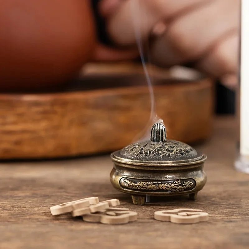 Buddhist Utensils Incense Burner Lotus Incense Censer Alloy Sandalwood House Furnishings Home Office Decoration - LEIDAI