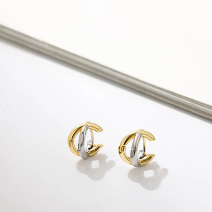 Creative Gold Color Metal Criss - cross Earrings for Women Fashion Geometric Small Earring Hoop Huggies Jewelry Gift - LEIDAI