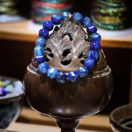 Emotionally stable natural blue agate bracelet| Bless Jade - LEIDAI