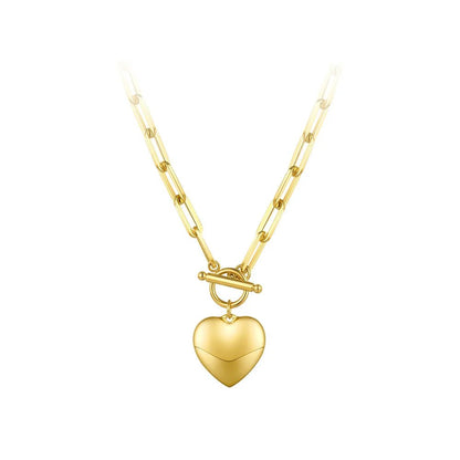 ENFASHION Heart Pendant Necklaces For Women Gold Color Stainless Steel Choker Necklace Fashion Jewelery Party Wholesale P203148 - LEIDAI