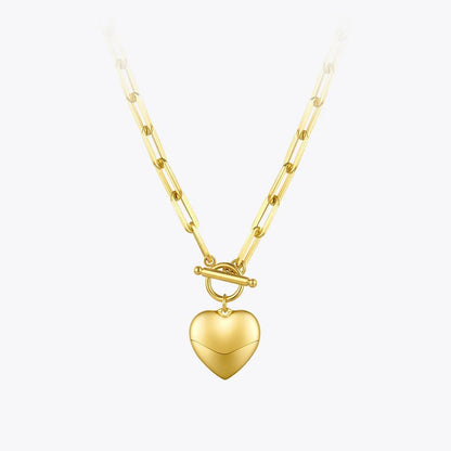 ENFASHION Heart Pendant Necklaces For Women Gold Color Stainless Steel Choker Necklace Fashion Jewelery Party Wholesale P203148 - LEIDAI