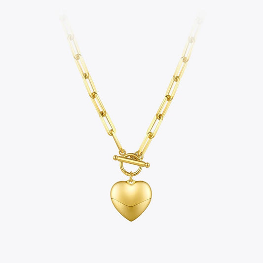 ENFASHION Heart Pendant Necklaces For Women Gold Color Stainless Steel Choker Necklace Fashion Jewelery Party Wholesale P203148 - LEIDAI
