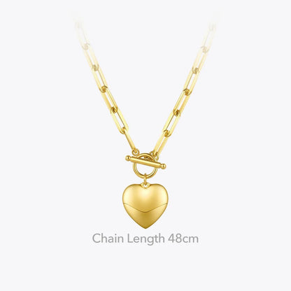 ENFASHION Heart Pendant Necklaces For Women Gold Color Stainless Steel Choker Necklace Fashion Jewelery Party Wholesale P203148 - LEIDAI