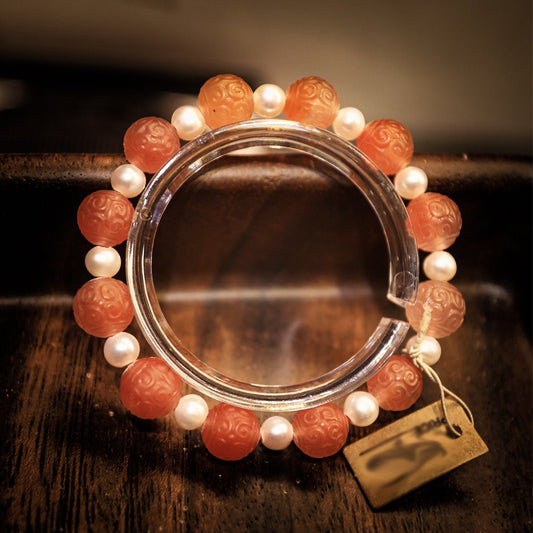 Good luck South Red Pearl Bracelet| Bless Jade - LEIDAI
