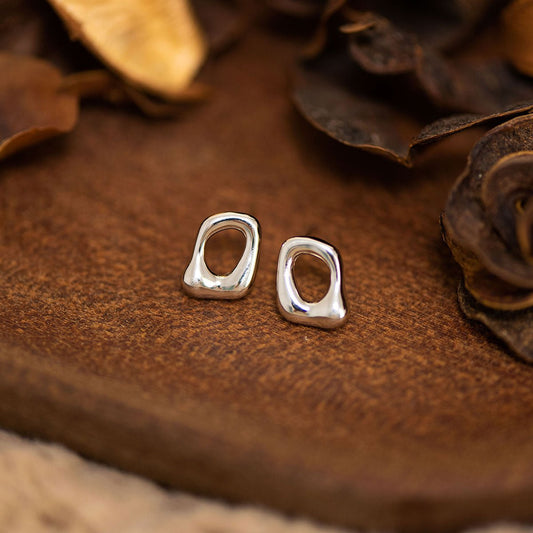 Hollow square earrings for women, high - end, cold style, simple, unique, fashionable and versatile earrings - LEIDAI
