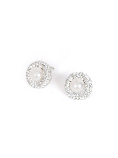 LEIDAI A pair of ladies' elegant vintage sterling silver round stud earrings are simple and stylish for commuting dates - LEIDAI
