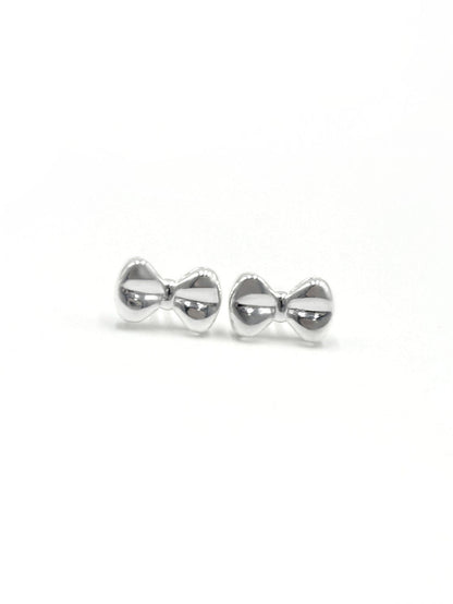 LEIDAI A pair of women's delicate bow 925 sterling silver stud earrings are stylish and simple for everyday commute wear - LEIDAI