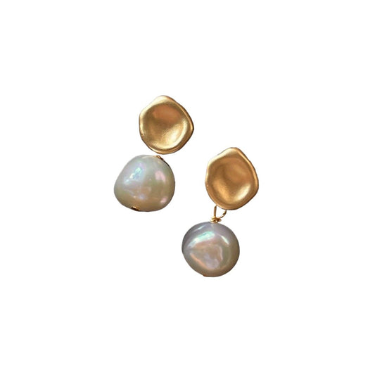 LEIDAI Dainty Baroque Pearl Earrings for Women Trendy Gold Vintage Wire Wrap Drop Dangle Pearl Earrings for Womens Girls Jewelry Gifts on Birthday - LEIDAI