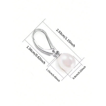 LEIDAI Handpicked Quality Freshwater Cultured Pearl Earrings Leverback Dangle Stud Pearl Earrings - LEIDAI