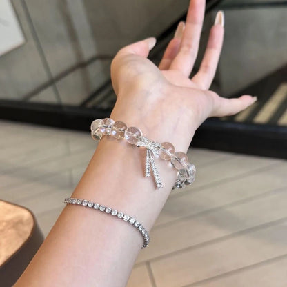 Luxury White Crystal Bow Bracelet| Bless Jade - LEIDAI