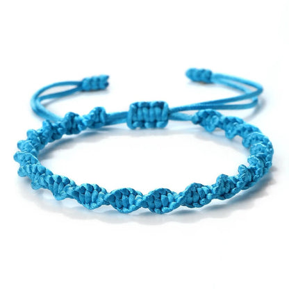 Multicolor Rope Lucky knots Bracelets Women Men Charm Woven Handmade Bangles Braided Adjustable Size Buddhism Jewelry Pulseras - LEIDAI