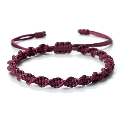 Multicolor Rope Lucky knots Bracelets Women Men Charm Woven Handmade Bangles Braided Adjustable Size Buddhism Jewelry Pulseras - LEIDAI