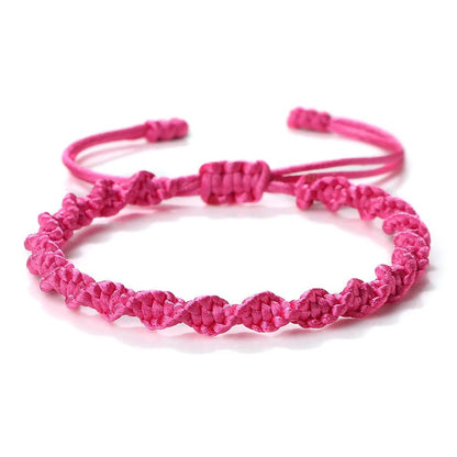 Multicolor Rope Lucky knots Bracelets Women Men Charm Woven Handmade Bangles Braided Adjustable Size Buddhism Jewelry Pulseras - LEIDAI