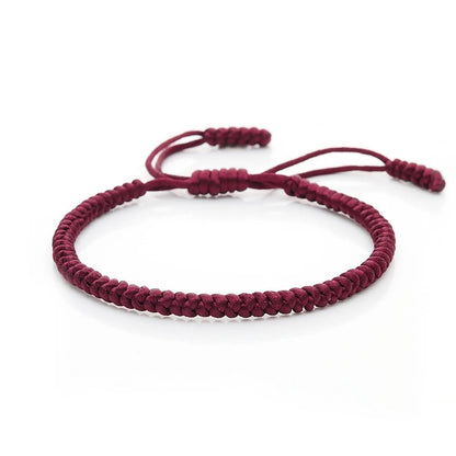 Multicolor Rope Lucky knots Bracelets Women Men Charm Woven Handmade Bangles Braided Adjustable Size Buddhism Jewelry Pulseras - LEIDAI