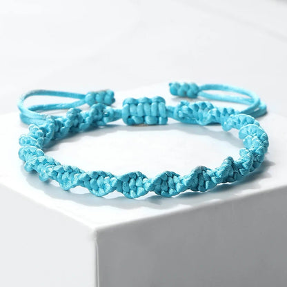 Multicolor Rope Lucky knots Bracelets Women Men Charm Woven Handmade Bangles Braided Adjustable Size Buddhism Jewelry Pulseras - LEIDAI