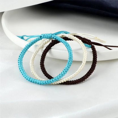 Multicolor Rope Lucky knots Bracelets Women Men Charm Woven Handmade Bangles Braided Adjustable Size Buddhism Jewelry Pulseras - LEIDAI
