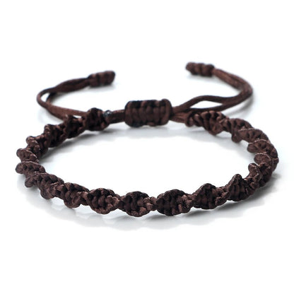 Multicolor Rope Lucky knots Bracelets Women Men Charm Woven Handmade Bangles Braided Adjustable Size Buddhism Jewelry Pulseras - LEIDAI