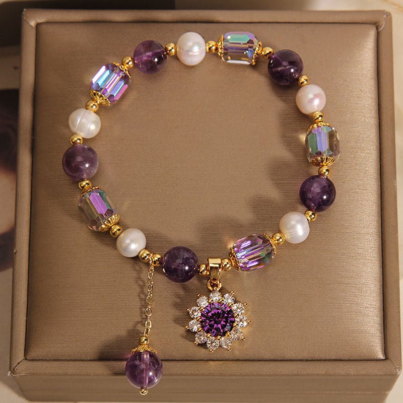 Natural Amethyst Sunburst Bracelet | Bless Jade - LEIDAI