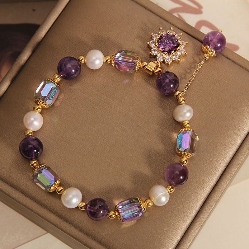 Natural Amethyst Sunburst Bracelet | Bless Jade - LEIDAI