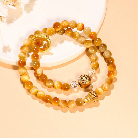 Natural Golden Rutilated Quartz Bracelet for Women | Bless Jade - LEIDAI