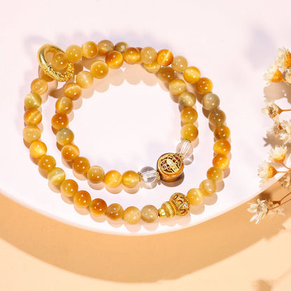 Natural Golden Rutilated Quartz Bracelet for Women | Bless Jade - LEIDAI