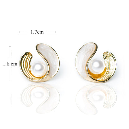 Retro pearl earrings 925 silver needle niche design earrings, high - end feel earrings for women in 2024, new trend - LEIDAI