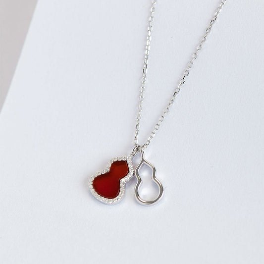 s925 silver double gourd pendant, fashionable and versatile pendant for men and women - LEIDAI