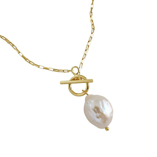 S925 sterling silver necklace ins2025 new baroque freshwater pearl necklace feminine silver necklace - LEIDAI
