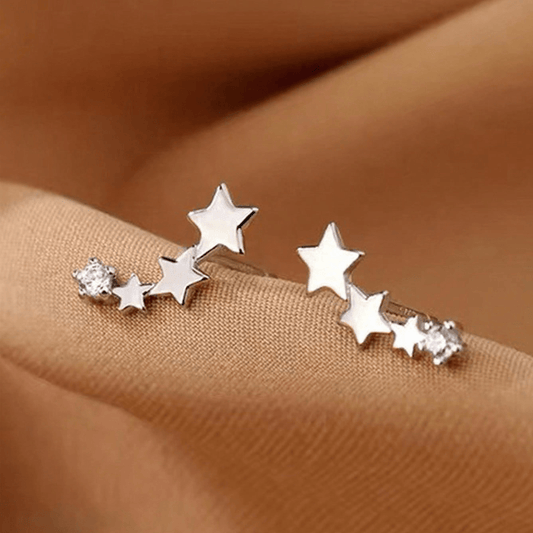 s925 sterling silver star earrings niche new popular earrings high - end earrings - LEIDAI