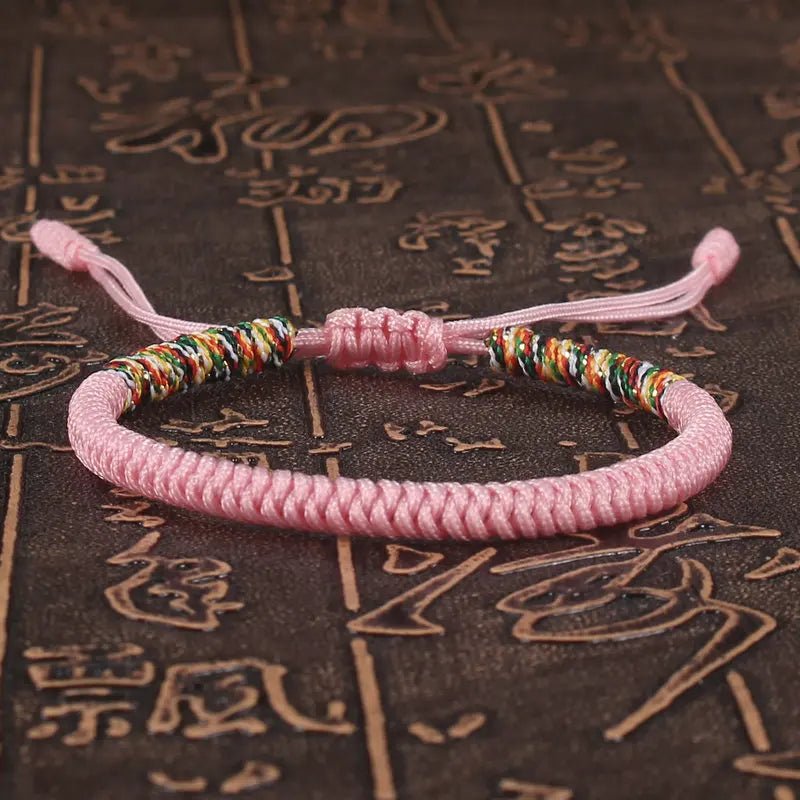 Tibetan Buddhist Lucky Bracelet Unisex Braid Red Thread Rope Adjustable King Kong Knot Bracelets for Womern Men Bangles Jewelry - LEIDAI