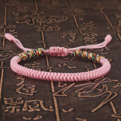 Tibetan Buddhist Lucky Bracelet Unisex Braid Red Thread Rope Adjustable King Kong Knot Bracelets for Womern Men Bangles Jewelry - LEIDAI