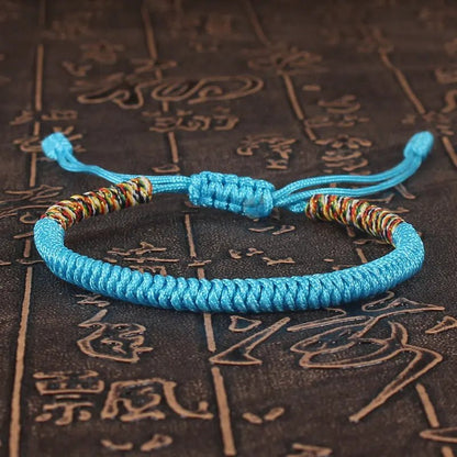 Tibetan Buddhist Lucky Bracelet Unisex Braid Red Thread Rope Adjustable King Kong Knot Bracelets for Womern Men Bangles Jewelry - LEIDAI