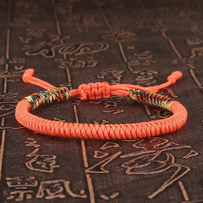Tibetan Buddhist Lucky Bracelet Unisex Braid Red Thread Rope Adjustable King Kong Knot Bracelets for Womern Men Bangles Jewelry - LEIDAI