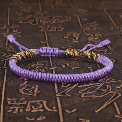 Tibetan Buddhist Lucky Bracelet Unisex Braid Red Thread Rope Adjustable King Kong Knot Bracelets for Womern Men Bangles Jewelry - LEIDAI