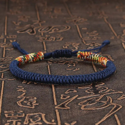 Tibetan Buddhist Lucky Bracelet Unisex Braid Red Thread Rope Adjustable King Kong Knot Bracelets for Womern Men Bangles Jewelry - LEIDAI