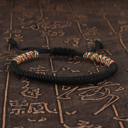 Tibetan Buddhist Lucky Bracelet Unisex Braid Red Thread Rope Adjustable King Kong Knot Bracelets for Womern Men Bangles Jewelry - LEIDAI